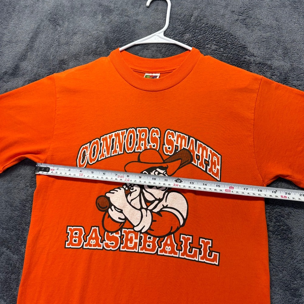 Vintage Connors State Baseball T Shirt Mens Medium Orange College Baseball - Picture 6 of 7